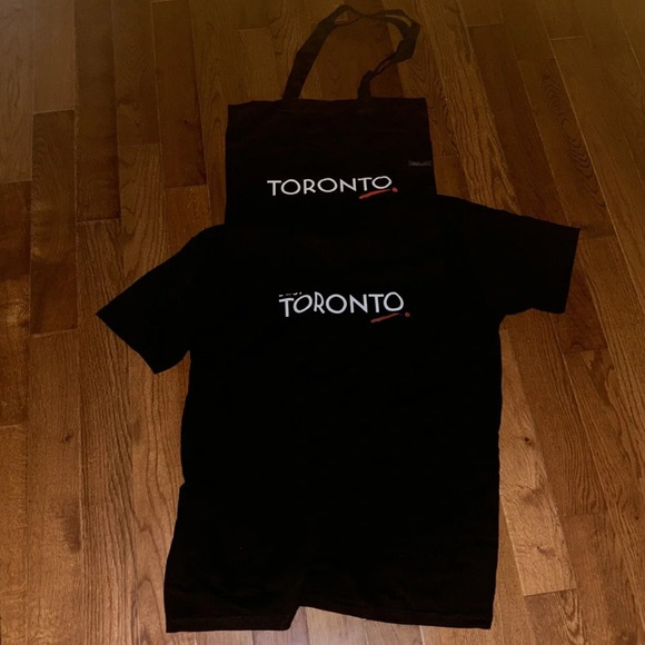 Vintage style Toronto scripted blackTote Bag T-shirt set - Picture 15 of 15